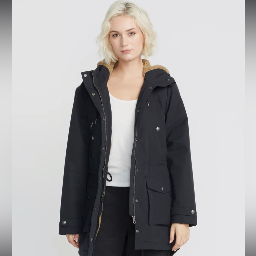 Volcom Walk On By 5K Parka Jacket in Black Size XS